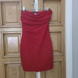 Red strapless dress, size M